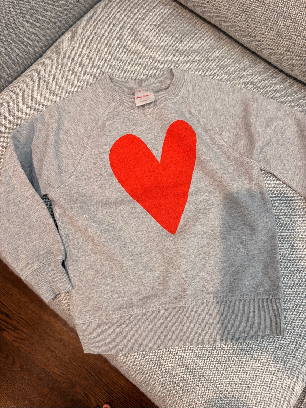 Hanna Andersson Gray Sweatshirt with Red Heart